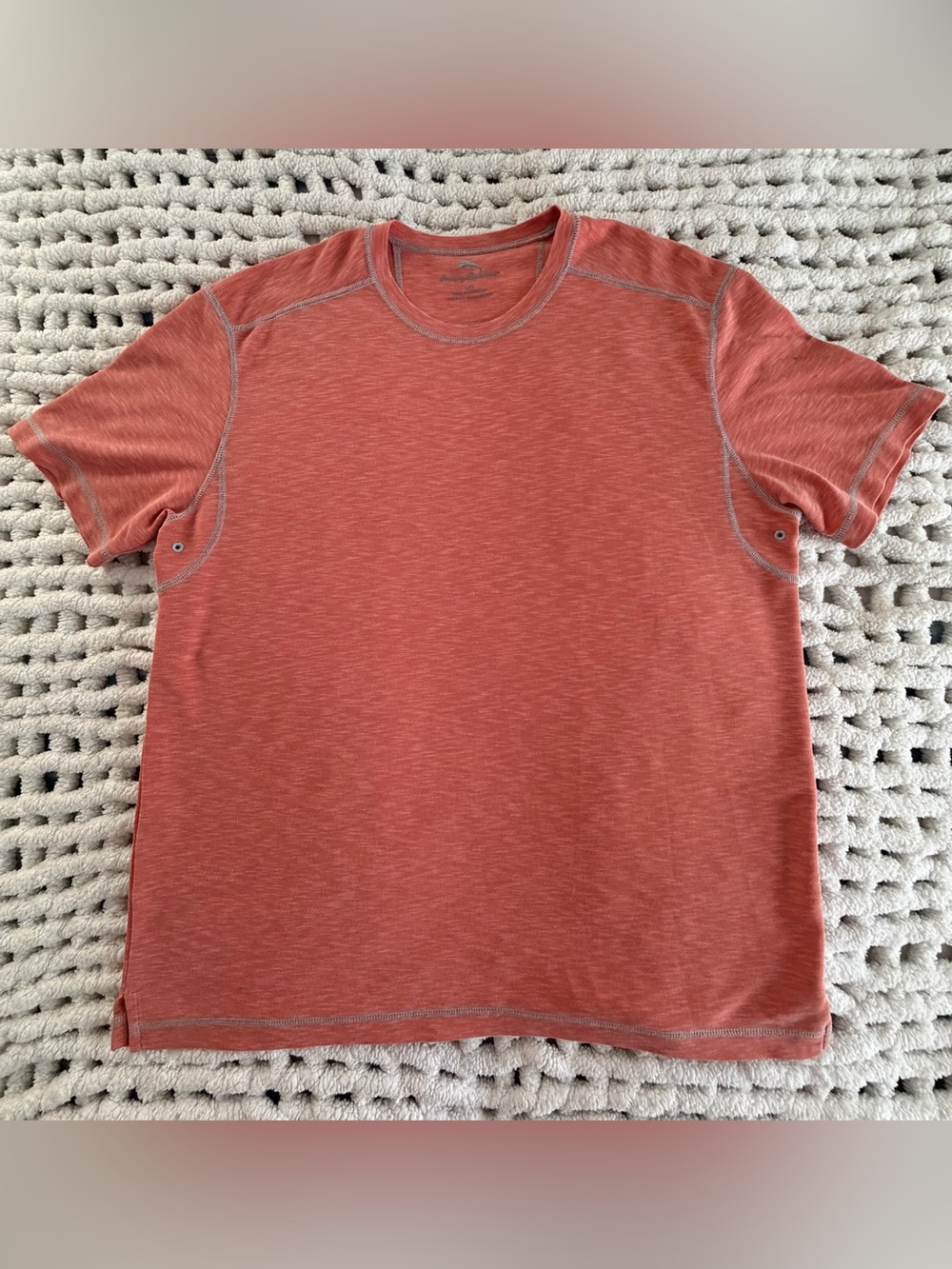 Tommy Bahama Men's Crew Neck Short Sleeve Shirt - Coral